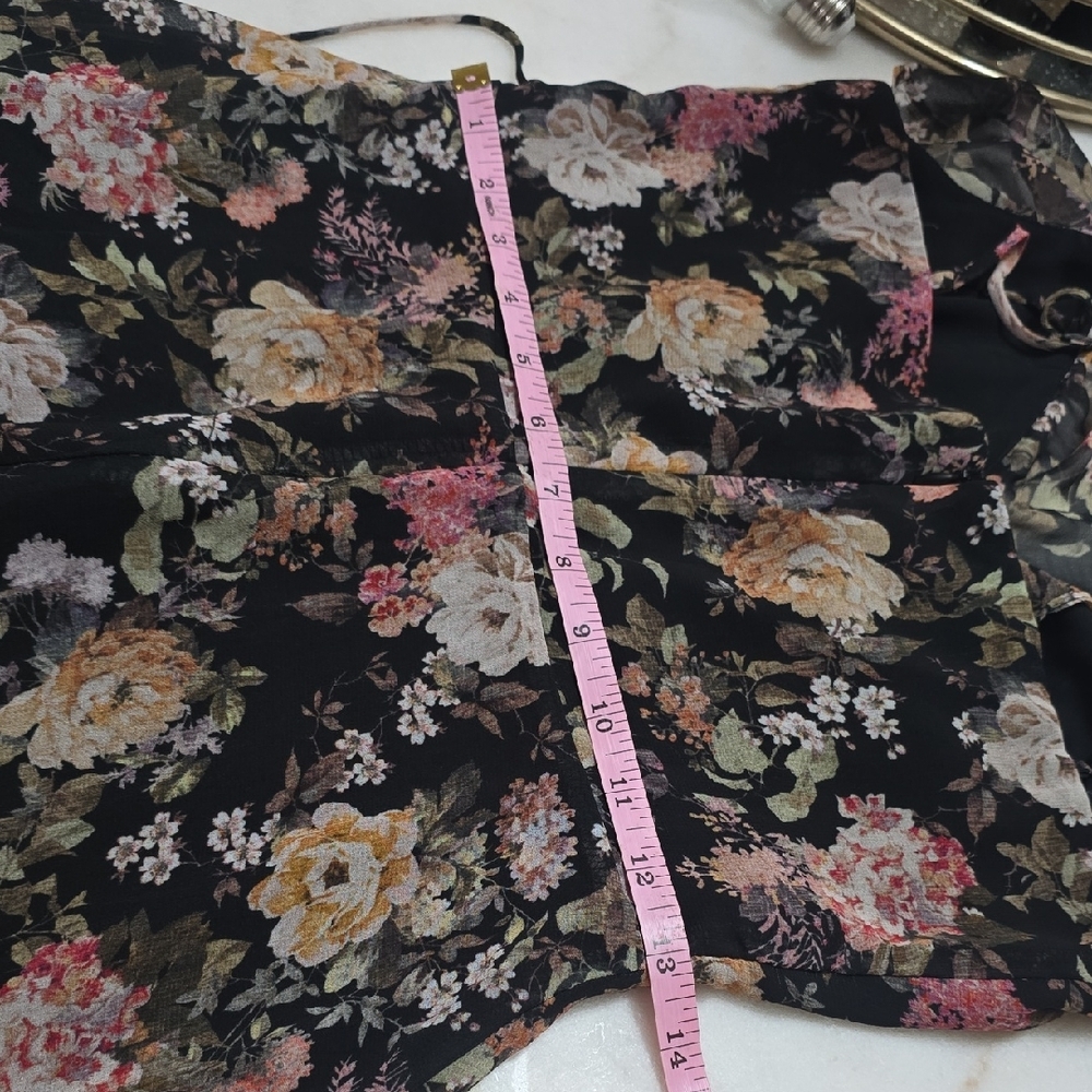 Bailey 44 Black Floral Ruffle Slip Mini Dress - Picture 6 of 6